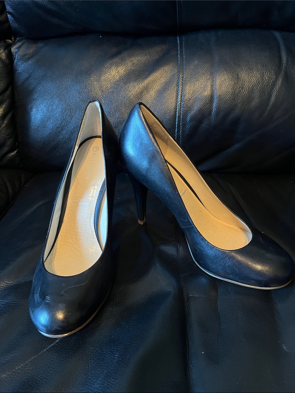 Rockport Black Leather High Heel Pumps